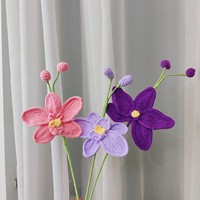 Orchidée Phalaenopsis transfrontalière, cadeau de la Saint-Valentin, fleur artificielle tricotée et crochetée à la main en fil de laine, finie, vente en gros