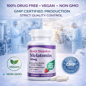 Cápsulas de Melatonina OEM de 10 mg de Disolución Rápida, Suplemento Sublingual para Dormir, <span class=keywords><strong>100</strong></span>% Libre de Drogas, 60 Unidades - Product Image 5
