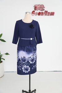 Vestidos Elegantes Florales de Poliéster Tejido Suave y Cómodo al por Mayor, Vestidos de Talla Grande para Mujer, Vestido Informal de Una Sola Pieza - Product Image 4