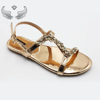 Sandales plates classiques noires de marque de luxe avec logo métallique, chaussures de mode pour femmes, sandales uniques Chaussure Femme imperméables