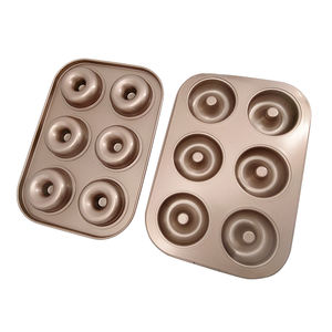 Moldes antiadherentes de acero al carbono de grado alimenticio, mini <span class=keywords><strong>Madeleine</strong></span>, clásica, para muffins, <span class=keywords><strong>pan</strong></span> de rosquilla con recubrimiento dorado, 6/18 - Product Image 1