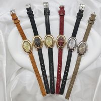 Nouvelle Arrivée Montre Femme à Quartz Écologique Style Français Ovale Haut de Gamme Rétro Niche Élégante Bracelet en Alliage