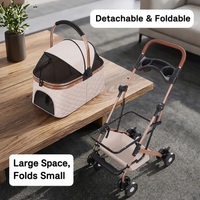 Poussette pliable pour animaux de compagnie, chien, chat, grand espace, pliage en 3 secondes, 8 roues pour animaux de compagnie de petite et moyenne taille