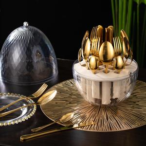 Wedding <strong>Cutlery</strong> Knife Spoon Fork Set, <strong>Egg</strong> <strong>Shape</strong> <strong>Cutlery</strong> Set Stainless Steel Flatware Set with Gift Box - Product Image 4
