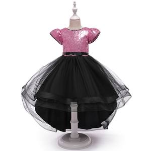 Noble Kid Ball Robe De Soirée À Manches Courtes Puffy Girl Party Dress Bright Big Bow Enfants Robe De Mariée Longue - Product Image 1