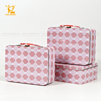 Tin smaker Factory Custom Logo Zinn Lunchbox mit Griff Oem & Odm Pink Rechteck Lunch Box Kinder Set für die Schule