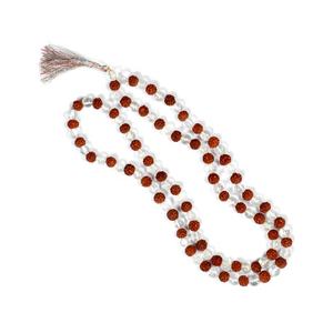 Cristal Rudraksha 108 cuentas de oración Jap Mala venta al por mayor cuentas de cristal collar piedras preciosas cuentas de cristal para la fabricación de joyas en línea - Product Image 1