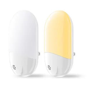 ไฟกลางคืน LED สีขาวอบอุ่นขนาดเล็กมีไฟ LED สีขาวให้แสงสว่างสำหรับห้องนอนห้องน้ำบันได