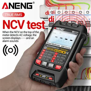 Aneng M117 tụ điện Tester kháng hiện tại điện áp multimetro 4000 đếm dụng cụ Meter multimeters NCV đèn nền công cụ