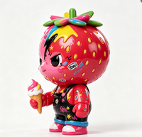 Figurine personnalisée Graffiti Monstre Fraise en PVC et ABS, Statue moulée, Fabrication OEM en usine chinoise pour la vente en gros aux marques