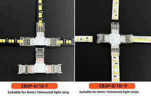 Conector de Tira LED COB de 3 Pines sin Soldadura, Doble Color, Bajo Voltaje, Material de PC, Adaptador de Empalme de Esquina sin Costuras, 810 mm, Fácil Instalación - Product Image 5