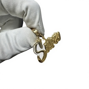 Colgante de Oro Sólido de 14K Personalizado con Nombre en Cursiva, Minimalista, Moderno, Unisex, para Regalo - Product Image 1