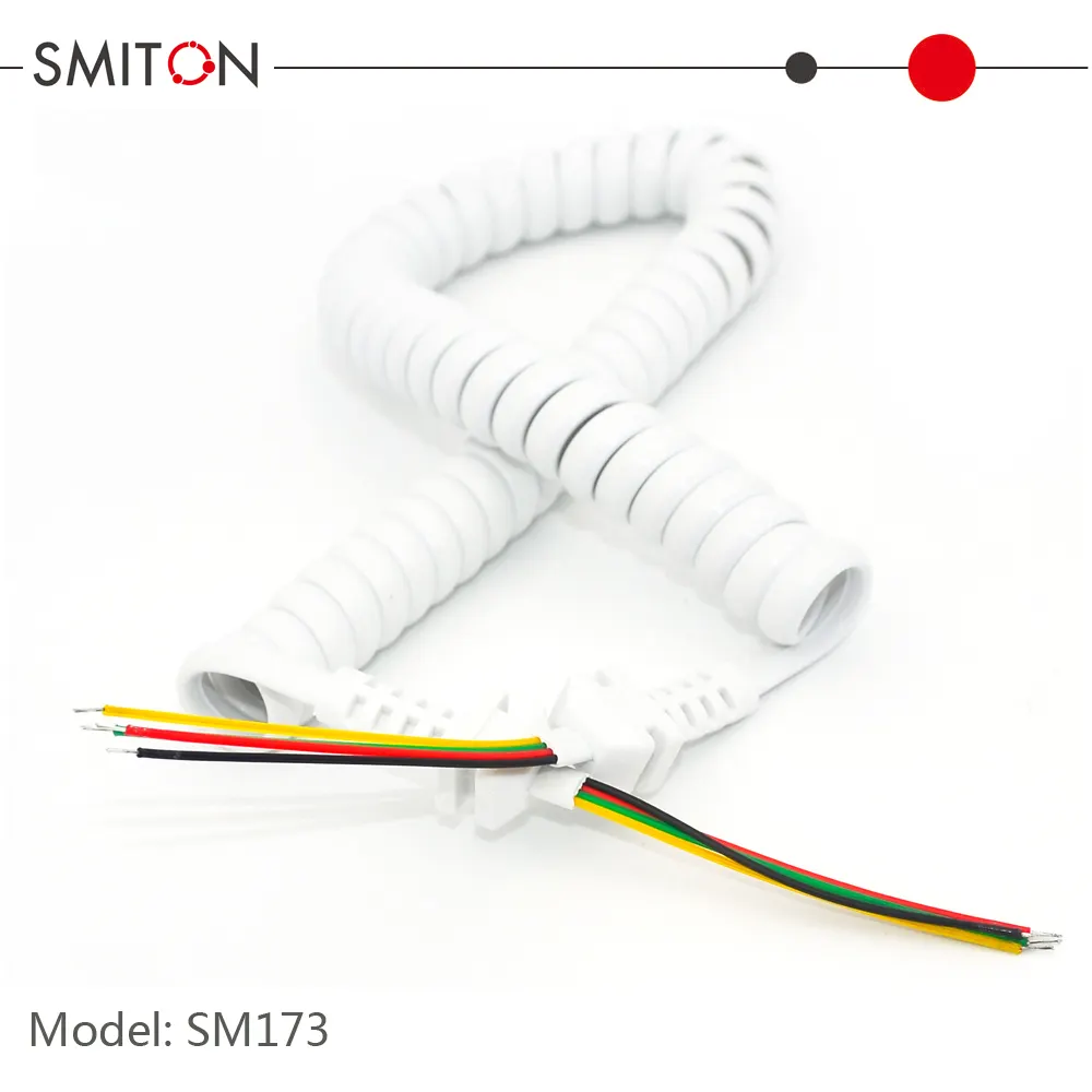 RJ9 Male to SR Molding Telephone Spiral Coiled cord