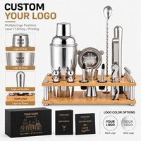 Peralatan Bar Stainless Steel 16Pcs Berkualitas Tinggi untuk Pembuatan Koktail, Set Shaker Koktail