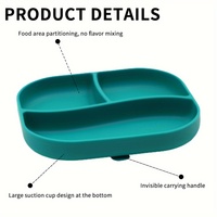 Ensemble de 6 ustensiles d'alimentation pour bébé en silicone, assiette, bol, cuillère, fourchette, design antidérapant, passe au lave-vaisselle, style européen, pour les enfants de 0 à 3 ans