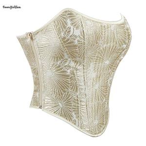 Corsetto 90% in poliestere 10% elastan in oro S-xxxl Vintage con Top ritagliato a forma di girasole motivo floreale con cerniera - Product Image 3