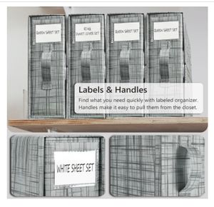 Juego de 4 Organizadores de Sábanas Rectangulares Plegables con Tela Oxford, Diseño Moderno y Lujoso para Almacenamiento de Ropa de Cama en el Armario - Product Image 3