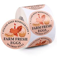Autocollant personnalisé avec logo, étiquette ronde pour carton d'œufs frais de la ferme, étiquette adhésive imperméable pour emballage, étiquette pour pot à épices, autocollant en vinyle fait main