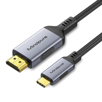 Cable Mindpure USB C a HDMI 4K 60Hz, Adaptador Tipo C a HDMI Compatible con Thunderbolt para MacBook, Laptop, Teléfono, TV