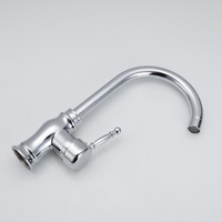 Robinet de cuisine monocommande rotatif chromé style classique moderne LT-279, à montage sur plan, avec douchette céramique à jet aéré