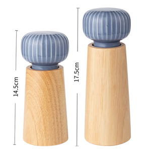 เครื่องบดพริกไทยแบบมือหมุนอเนกประสงค์ ทำจากยางและไม้ สภาพใหม่ วัสดุ PC ขวดใส่เครื่องปรุง อุปกรณ์ครัวเรือน - Product Image 2