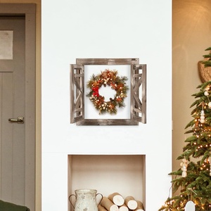 Cornice per Finestra in <span class=keywords><strong>Legno</strong></span> Rustica Quadrata, Decorazione da Parete con Vetri Apribili, Stile Fattoria per Soggiorno - Product Image 3