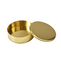 Boîte en métal ronde compatible four, couleur or rose, pour gâteaux, biscuits, conteneur de rangement alimentaire, boîte à pâtisserie de qualité alimentaire, vente en gros