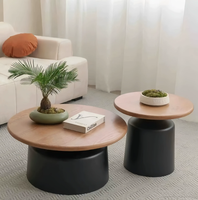 Table basse moderne et durable pour salon, table basse ronde en bois de luxe, table basse moderne en bois