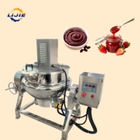 Marmite en acier inoxydable 304 à double enveloppe avec agitateur planétaire et racloir en téflon pour la cuisson de confitures, de pâte de sambal, de pâte de piment et de sirop de sucre