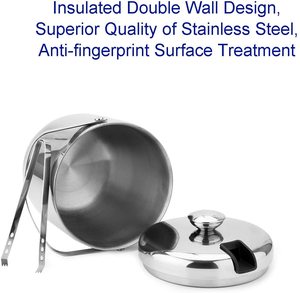 Kit de Cubitera Moderna de 3L para Fiestas con Tapa y Pinzas, Recipientes para Bebidas Aislados de Acero Inoxidable de Doble Pared, Enfriador de Vino y Cerveza - Product Image 3