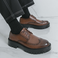 2026 Neue Leder-Halbschuhe für Teenager, niedrige Outdoor-Schnürschuhe, dickbesohlte, modische und vielseitige Freizeitschuhe