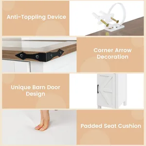 Bàn trang điểm phong cách và thiết thực có 1 mặt bàn, 1 tủ, 4 ngăn kéo và 6 kệ mở để giữ cho căn phòng của bạn gọn gàng - Product Image 2