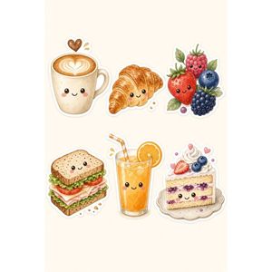 Nature Theme Waterproof Vinyl Sticker Set With Plants Flowers Waterdrops And Landscapes - Product Image 6