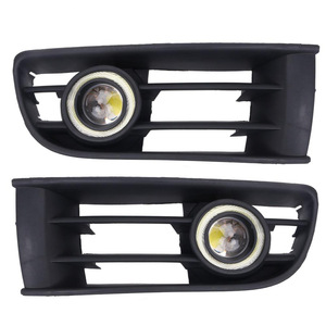 Volkswagen Polo 2001-2005 White Led Angel Eye Fog <b>Light</b> <b>Projector</b> Lens With Grille Kit Lower Mesh Set - Product Image 2