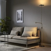 Lampe de sol LED/lampe de lecture à intensité variable, lampe d'appoint pour canapé, lampe de salon avec abat-jour rond, sans réglage de température de couleur, sans mode de contrôle