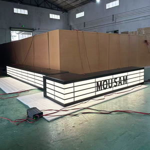 Boîte lumineuse en acier inoxydable personnalisée pour comptoir de café/bar - Enseigne publicitaire LED - Product Image 1