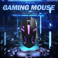 Mouse Gaming USB 3D Berkabel Terlaris RGB LED Backlit Tahan Air Ergonomis Optik untuk PC Stok Tersedia