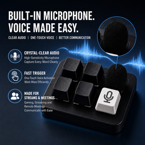 <span class=keywords><strong>Clavier</strong></span> intelligent sans fil à 5 touches avec microphone, <span class=keywords><strong>clavier</strong></span> mécanique à macros pour le montage vidéo, le codage, la diffusion en direct et les appels. - Product Image 6