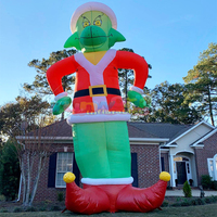 Décorations de Noël gonflables pour jardin et pelouse, motif Grinch, 12 pieds, alimentées par prise, faciles à installer
