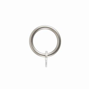 LINEA FERRO DECO - SET DI 6 ANELLI PER TENDA IN METALLO, MODELLO A GANCIO, COLORE CROMO SATINATO - Product Image 1