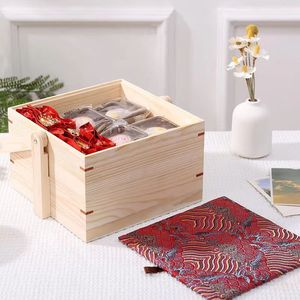 New Chinese style hand-held lid <b>gift</b> <b>box</b>, <b>empty</b> wooden <b>box</b>, Spring Festival <b>gift</b> <b>box</b>, wooden pastry <b>box</b> - Product Image 4