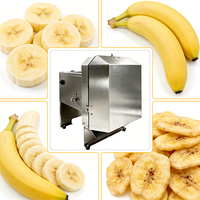 Elektrische bananen snijder met veermechanisme voor schoolkeukens, voorkomt vingerblessures, afneembare veilige invoer.
