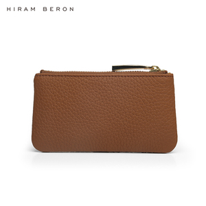 Hiram Beron – porte-clés en cuir de veau doux de haute qualité pour femmes, portefeuille marron clair, vente en gros - Product Image 3