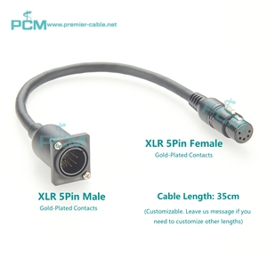 D-tipi XLR 5Pin erkek kadın Pass Panel şasi montaj uzatma kablosu DMX512 denetleyici LED sahne aydınlatma ses - Product Image 2