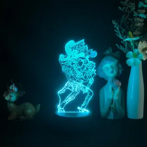jojo lampe Suppliers-Anime JoJo Bizarre Abenteuer 3d Nachtlicht Hol Pferd Geburtstags geschenk für ihn Manga Jojo Led Lampe