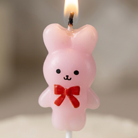 Bougie d'anniversaire en forme de lapin mignon pour la décoration de gâteaux, bougies artisanales écologiques non parfumées pour les fêtes, les bars, le Nouvel An