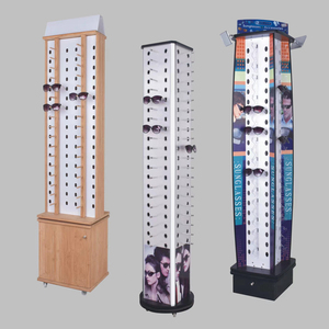 Stokta optik gözlük vitrin rafı Metal gümüş zemin ayakta dönen güneş gözlüğü <span class=keywords><strong>stand</strong></span>ı ile ayna kilidi - Product Image 3