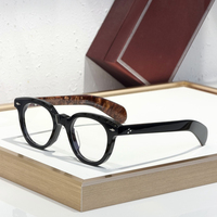 Gafas de Diseño Vintage Unisex TR90, Redondas, con Protección Anti Luz Azul, Patillas Gruesas de Acetato, Montura Sólida para Lectura, Nuevas
