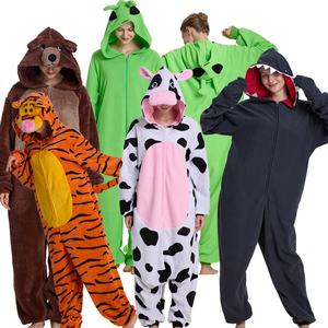 Pyjamas à capuche en gros pour adultes, <span class=keywords><strong>combinaison</strong></span> Kigurumi douce et chaude pour la famille, cadeaux de fête de Noël - Product Image 4