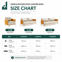 Ensemble de canapés de direction modulaires de luxe modernes en cuir beige véritable pour salon de réception de PDG